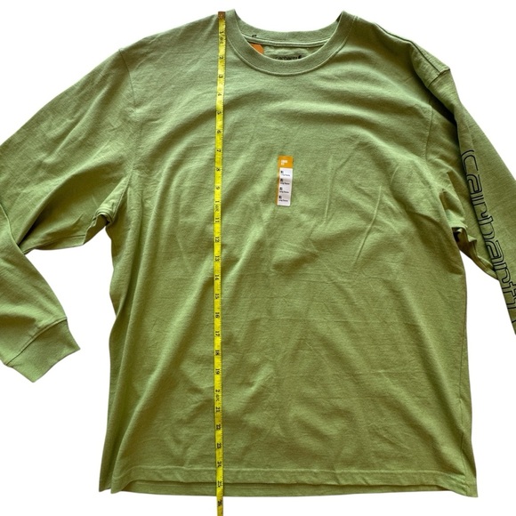 Carhartt XL Mens Loose Fit Heavyweight Long Sleeve TShirt Green Sleeve Logo NWT - Picture 4 of 8